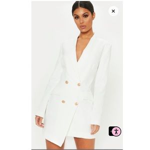 NWT PrettyLittleThing White Blazer Dress - Size US6